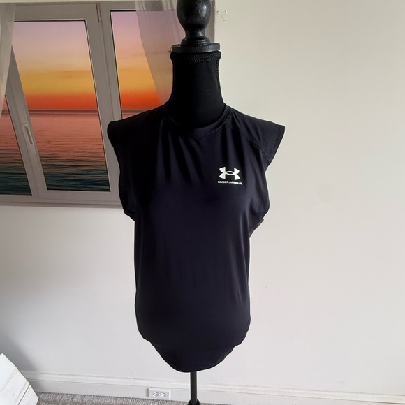 Under Armour Black Fitted Muscle Tee Athletic Top - Picture 1 of 5